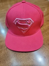 Supergirl Adjustable Hat/ Cap Ladies/Girls Pink Movie World Badge Embroidered