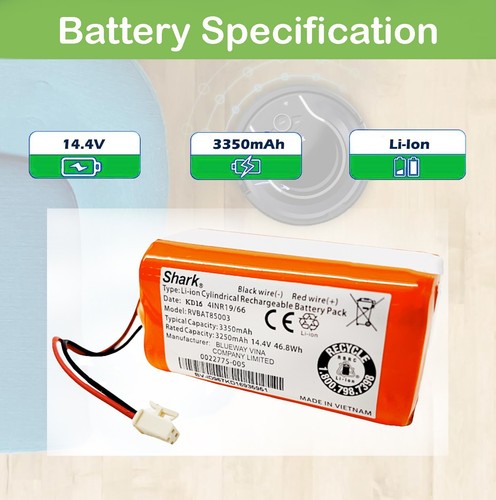 Genuine Li-ion Battery Replacement for Shark Robot Vacuum Cleaner 14.4v 3350mAh - Picture 4 of 6