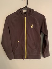 boys gray zip up hooded spyder sweatshirt small
