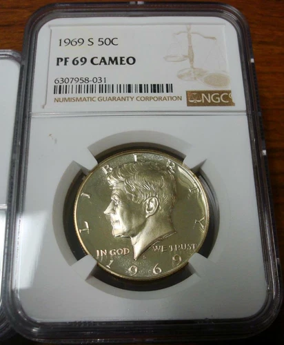 1969-S 50C KENNEDY HALF-DOLLAR NGC PF69 CAMEO #031