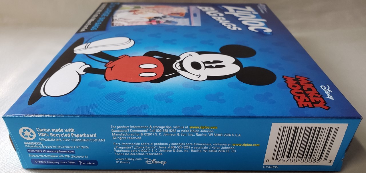 Disney Mickey Mouse Ziploc Extra Large Big Bag 3 Bags 10 Gallon Size