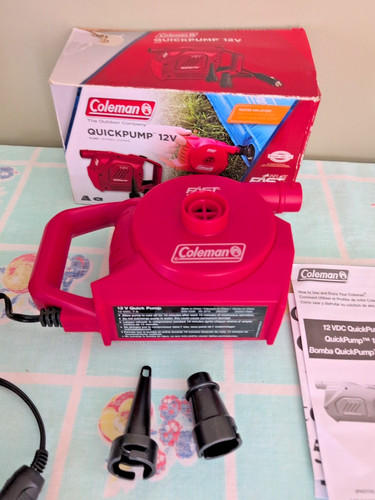Coleman Quick Air Pump 120V Fast Inflate Fast Deflate Airbeds Camping Gear Works