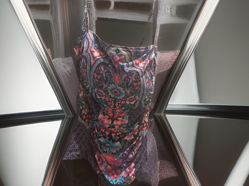 Johnny Was Womens Floral Jasper Ruched One-Piece Swimsuit Size 3X Orig $218