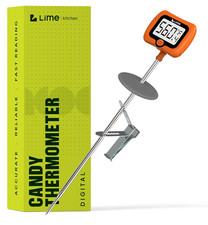 Digital Candy Thermometer with Pot Clip, 10" Long Stainless Steel Probe, Instant
