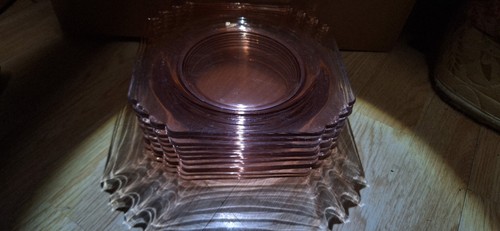 Platos MayFair Fostoria 12 Rosa 8" - Imagen 2 de 2