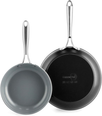 Greenpan Swift Healthy Ceramic Nonstick, 8'' and 10'' Frying Pan Skillet Set, Stai