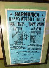 1997 Blues Tour Poster SIGNED Greg Fingers Taylor Johnny Sansone Jimmy Buffet