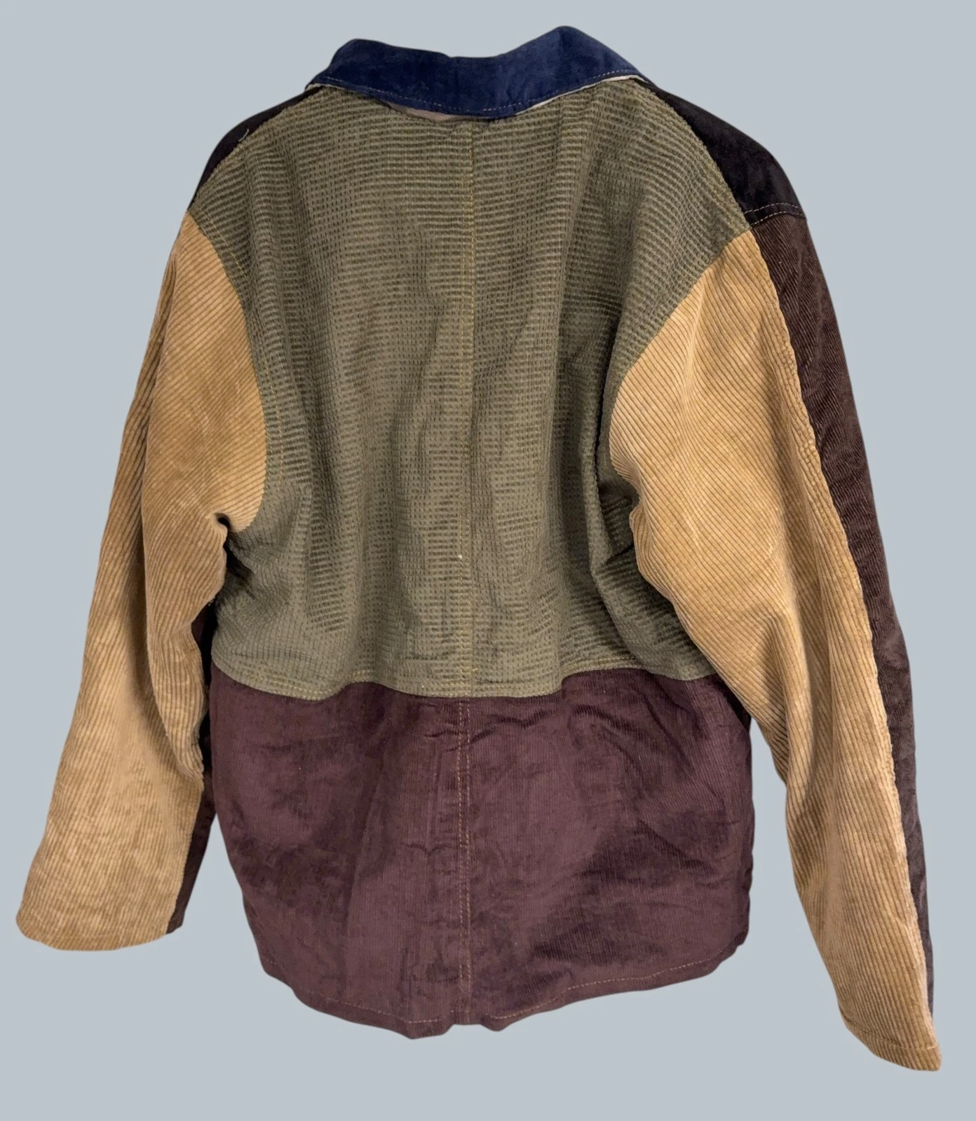 Reworked Carhartt Patchwork Corduroy Jacket S Brown Olive Colorblock Quilted image 7