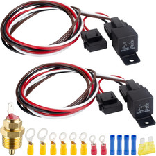 2 PCS Electric Fan Relay Kit, Dual Electric Fan Relay Kit, 185 Degree on 175