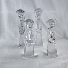 Toscany Crystal Angels Clear Holiday Figurines Set of 4 Vintage Christmas