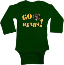Two Feet Ahead Football Long Sleeve Baby Bodysuit Creeper Baylor Bears 12 Months