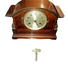 Antique Jahresuhrenfabrik JUF Mantel Clock Double 🐘🐘 German Working Wood Case