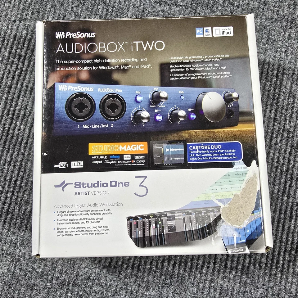 PreSonus AudioBox iTwo USB Audio Interface MIDI Studio One 3 Artist PC Mac iPad - Image 2 of 4