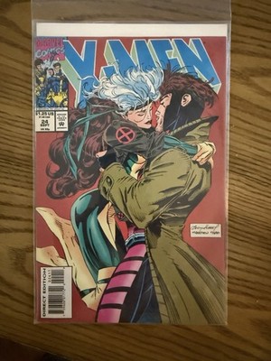 X-Men #24 (Marvel Comics 1993) Rogue and Gambit Kiss Cover, Direct Edition, RARE