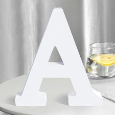 White Wooden Letters 12 Inch for Wall Decor,Large Unfinished Wood 12 imch, A