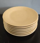 7 Homer Laughlin Fiestaware 10.5” Dinner Plates Ivory Pale Yellow Lead Free
