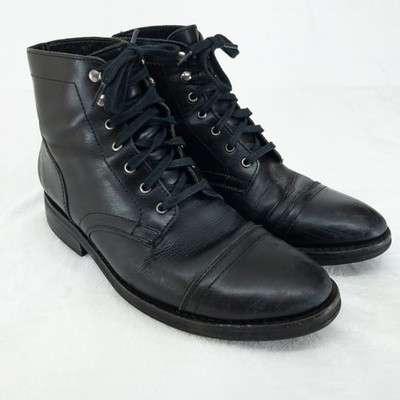Thursday Boot Company Captain Boots Mens 9.5 Black Leather Cap Toe Hand Made