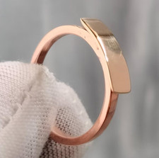 Solid Pure Copper Minimalist Healing Ring, Handmade, Unisex, Rectangle Ring