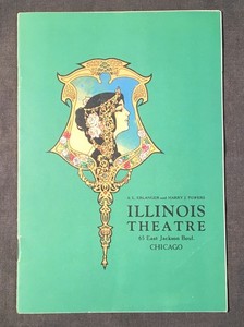 Antique 1922 ILLINOIS THEATRE Program Chicago Isham Jones Ed Wynn Color Ads EXC