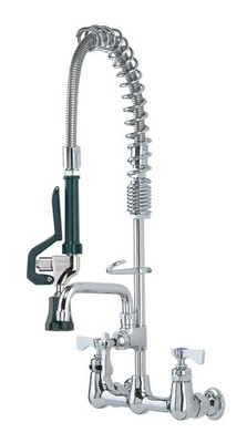 Krowne 18-706L Space Saver Pre-Rinse Wall Mount Faucet - 6'' Spout