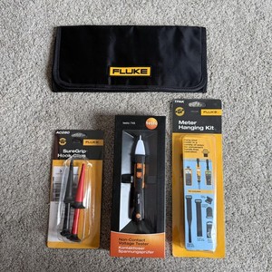 Fluke TPAK Meter Hanging Kit AC280 Hook Clips Tool Roll Tester Black Bundle
