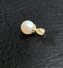 Vintage 14K Yellow Gold Cultured Pearl Pendan...