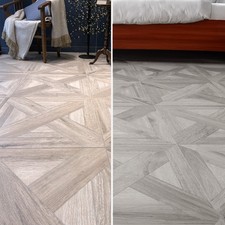 CUT SAMPLE Timber Cross Realistic Wood Effect Porcelain Parquet Wall Floor Tile