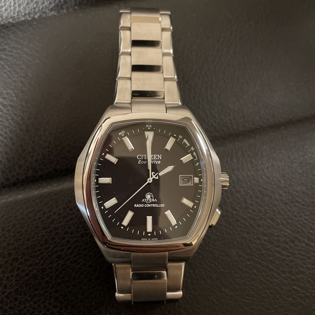 Drive Clock Dial Attesa Eco Analog Quartz Square Men Citizen Black Radio Vintage - vintagewatches.pk