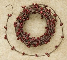 CWI Pip Berry Garland 18ft – Artificial Burgundy Garland for Mantle & Table