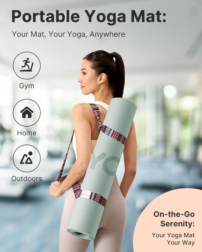 Extra Wide 72x32 Inch Non-Slip Eco-Friendly Yoga Mat for Fitness & Exercise