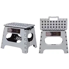 11 In. Reach Non-Slip Plastic Folding Step Stool for Adults or Kids, Holds up to