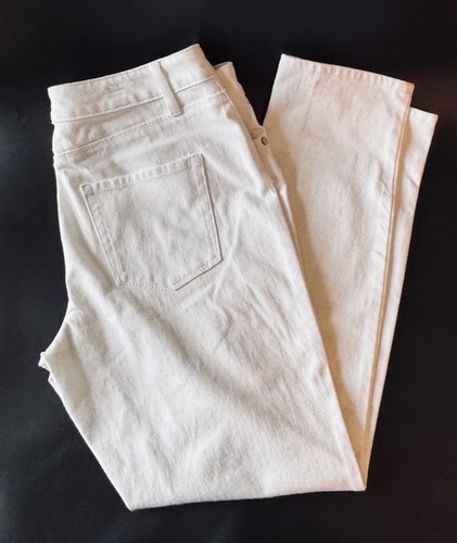 Coldwater Creek White Denim Natural Fit Slim-Leg Women Pants Size P10 - Picture 5 of 14