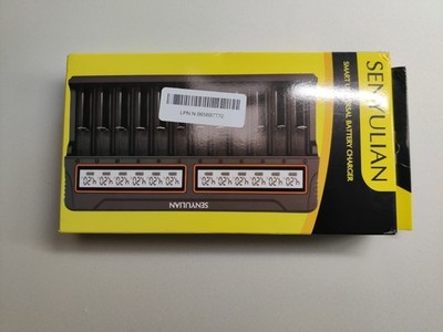 12 Bays Smart Universal Charger LCD Display for 18650 Ni-MH Ni-Cd AA AAA Li-ion 