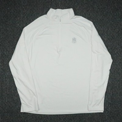 G FORE Pullover Mens Large White Performancde 1/4 Zip Golf La Jolla Country Club