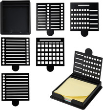 Black 3X3 Inch Sticky Note Organizer with 5 Stencils and Holder