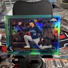 Topps Chrome 2025 Luis Castillo #175 Aqua /199 Seattle Mariners Baseball