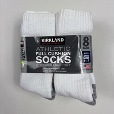 Kirkland Signature Men's Athletic Sock, 7 Count White Shoe Sz 8-12