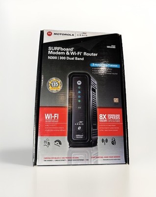 NEW Motorola ARRIS SURFboard SBG6580 DOCSIS 3 Cable Modem and Wi-Fi Router N300