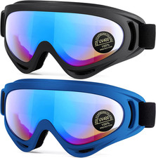 2-Pack Snow Ski Goggles, Snowboard Goggles for Men, Women, Youth, Kids, Boys or