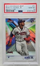 2018 Bowman Best RONALD ACUNA JR. Refractor Rookie Card PSA 10 Gem mint. rookie card picture