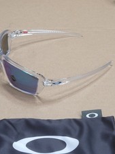 NEW OAKLEY CABLES POLISHED CLEAR WITH PRIZM SAPPHIRE POLARIZED LENSES