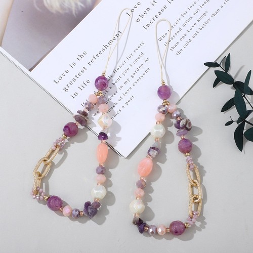 2 Pcs Handy Kette Telefon -Armband Perlenbesetztes Handy-Schlüsselband - 第 7/11 張圖片