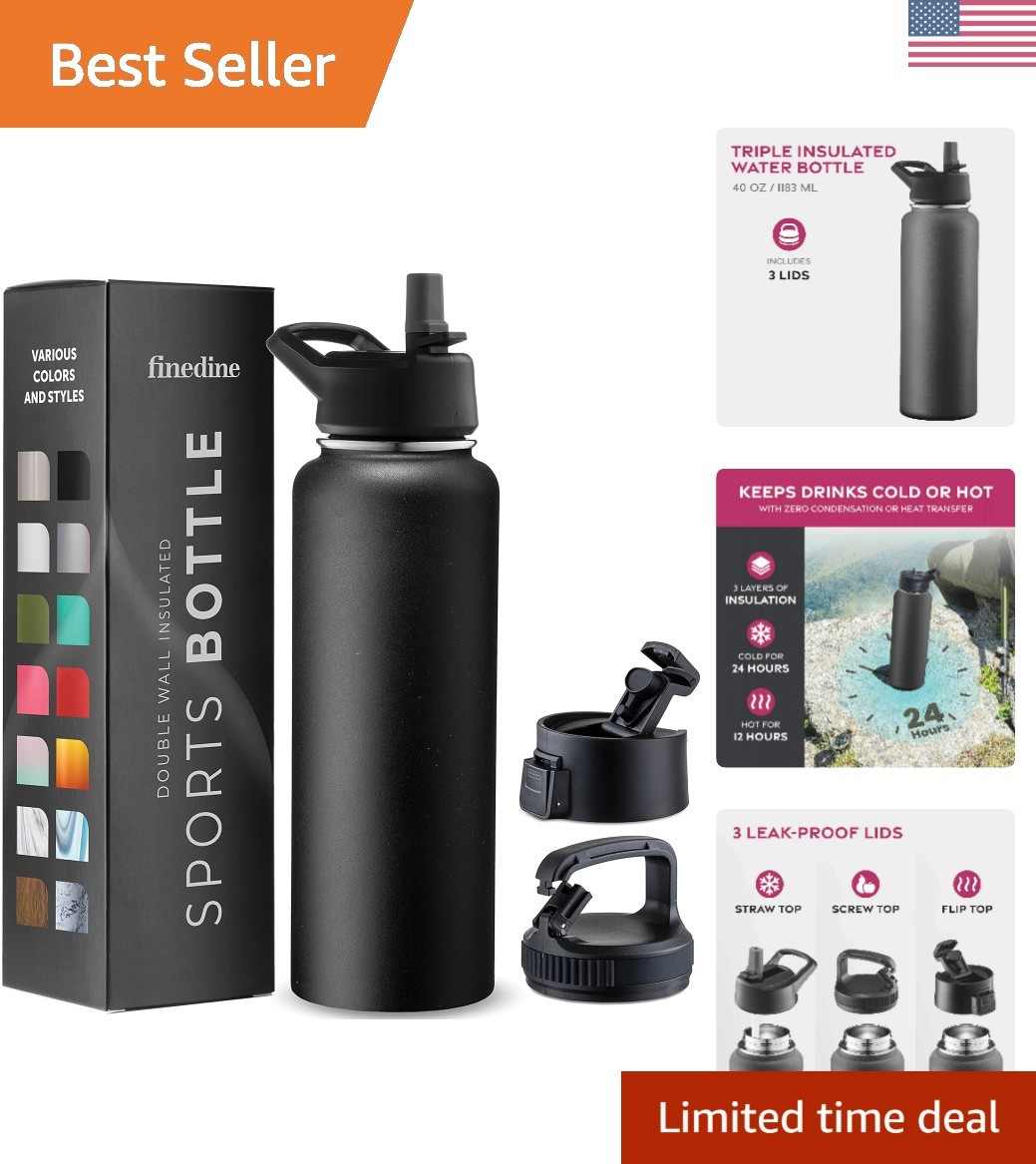 With Straw - 40 Oz Stainless Steel Met...