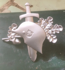 German  WW2 helmet iron cross pin badge