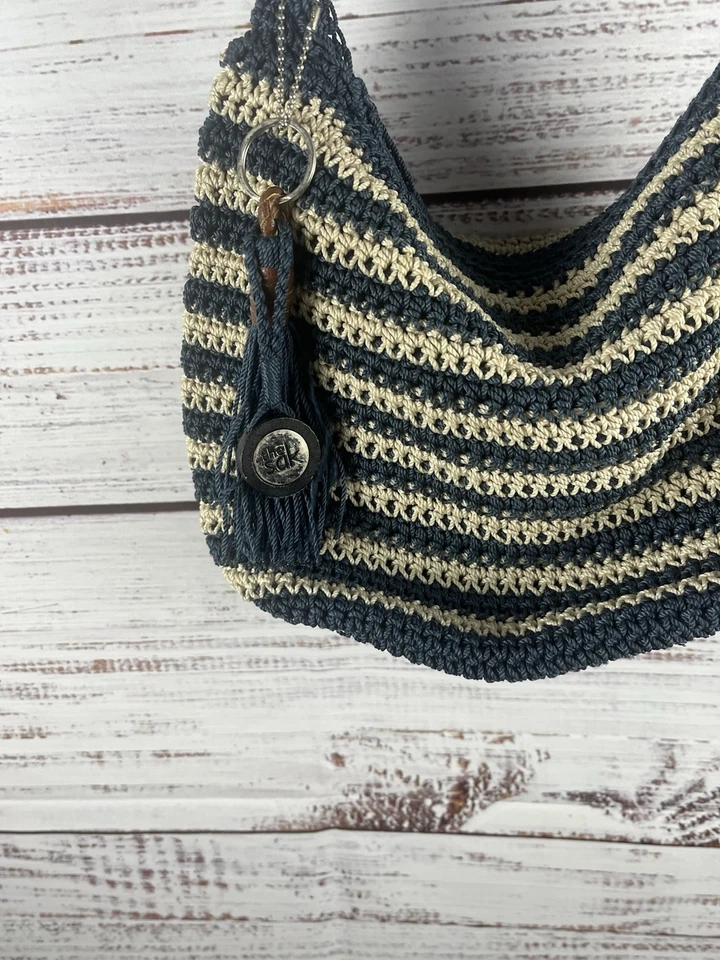 SAK крючком вышитый вязаный наплечная сумка сумочка женщин синий - Изображение 3 из 4