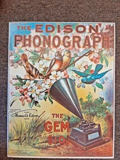 The Edison Phonograph The Gem $10  Cardboard REPRODUCTION Poster