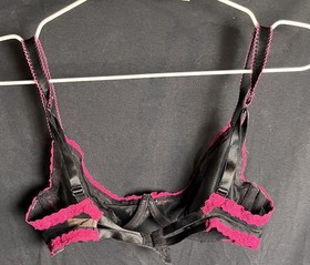 Pair of Agent Provocateur 32D Bras: &lsquo;Sprinkle&rsquo; & Black Mesh w/ Pink Lace Trim