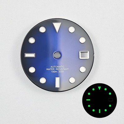 28.5mm Custom Logo Watch Dial For NH35 NH36 Movement Green Luminous Faces