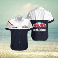 papa john s pizza Personalized Name Stylish Logo Beach Hawaiian Shirt Tropical A