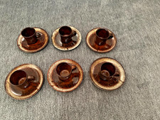 6x Espressotassen mit Unterteller , Keramik, handgetöpfert